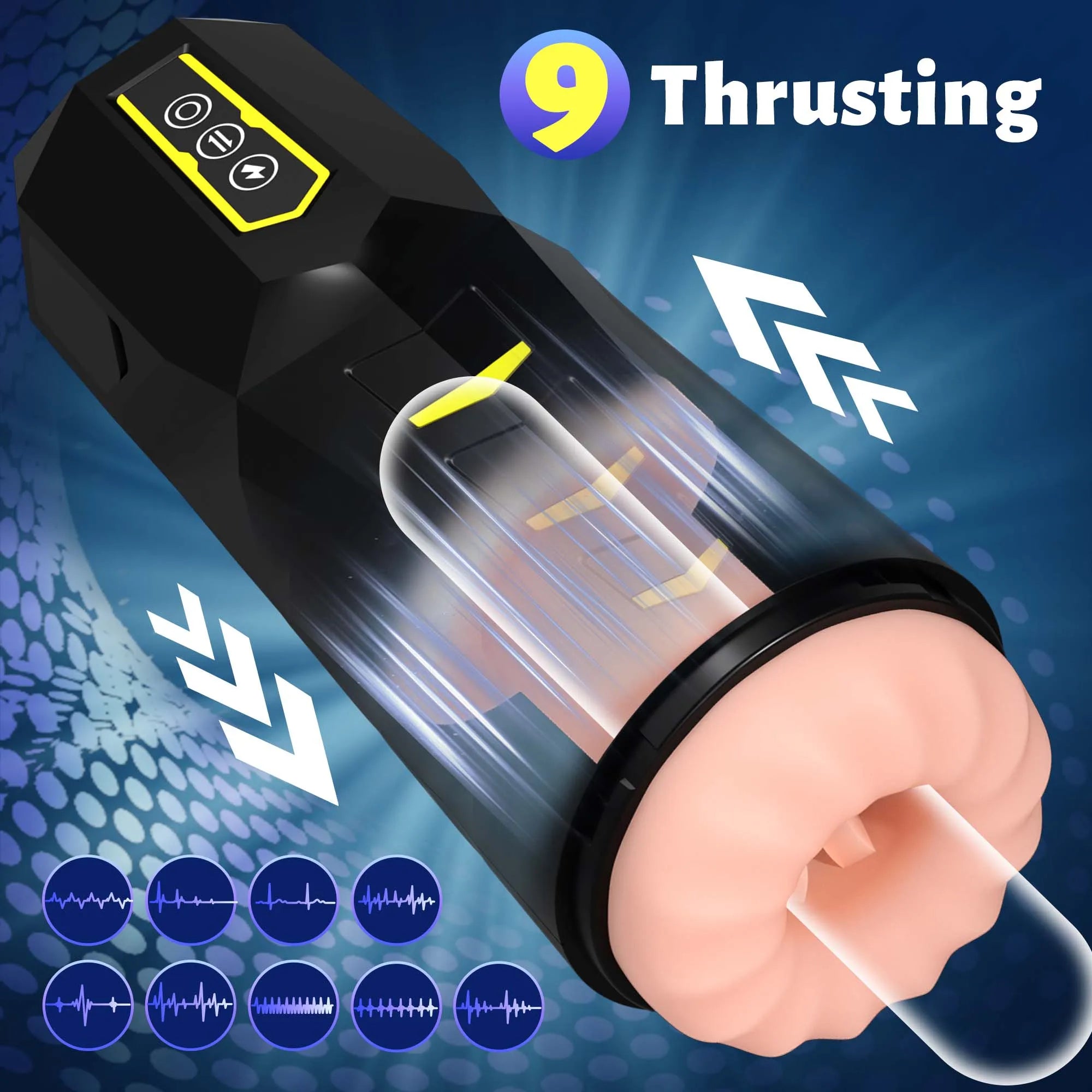 LEVEL UP - Male Masturbator Toy -- Includes NINE Different Thrusting Modes